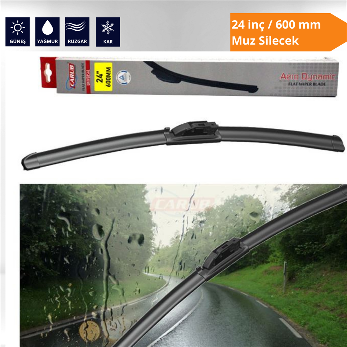 24 inç/600 mm Universal  Muz Silecek Kod:1353124