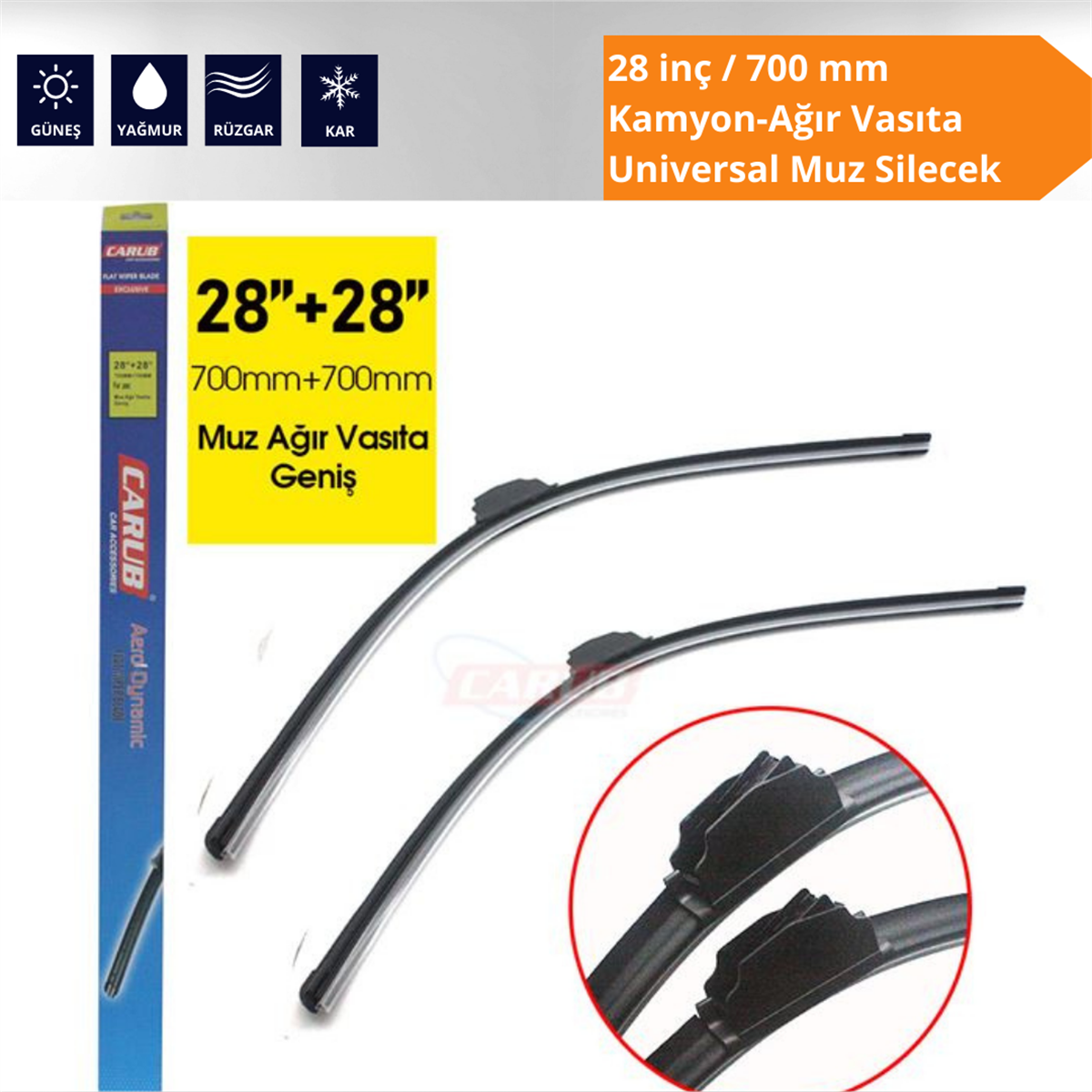 28 inç/700 mm Kamyon-Ağır Vasıta Muz Silecek Kod:1351530