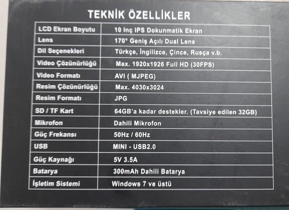 3 KAMERALI WİFİLİ DİKİZ AYNASI KAYIT KAMERASI KOD:VR11
