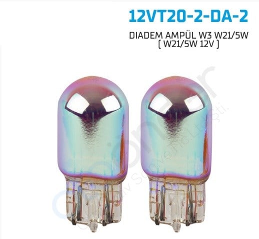 AMPUL T20 DİADEM 12V 21W/5W TURUNCU W3 ORJ D12VT20-2-DA2
