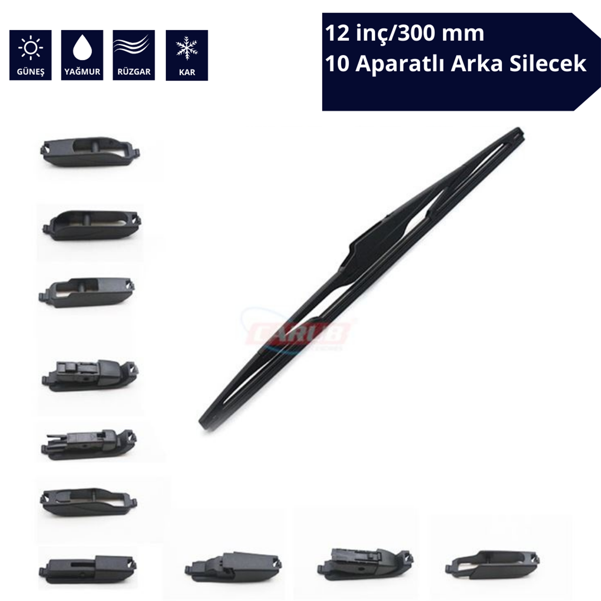 Arka Silecek 10 Aparatlı 12 inç/300 mm Universal Kod:1353429