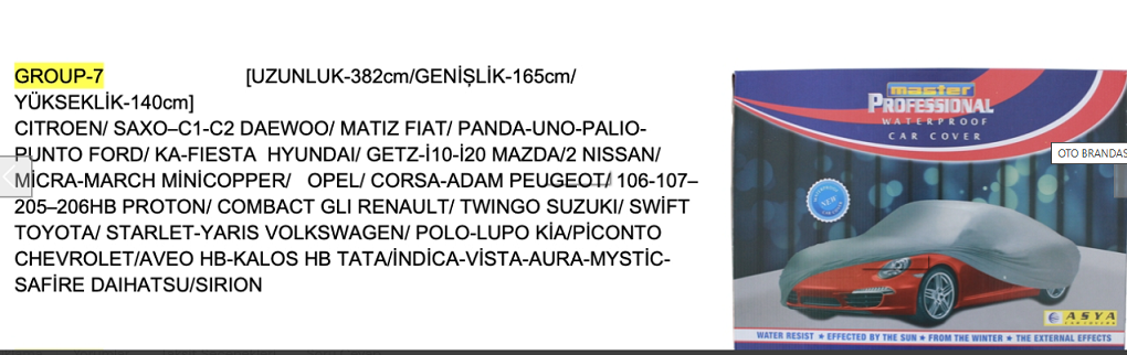 ASYA OTO BRANDA KOD:GRUP 7