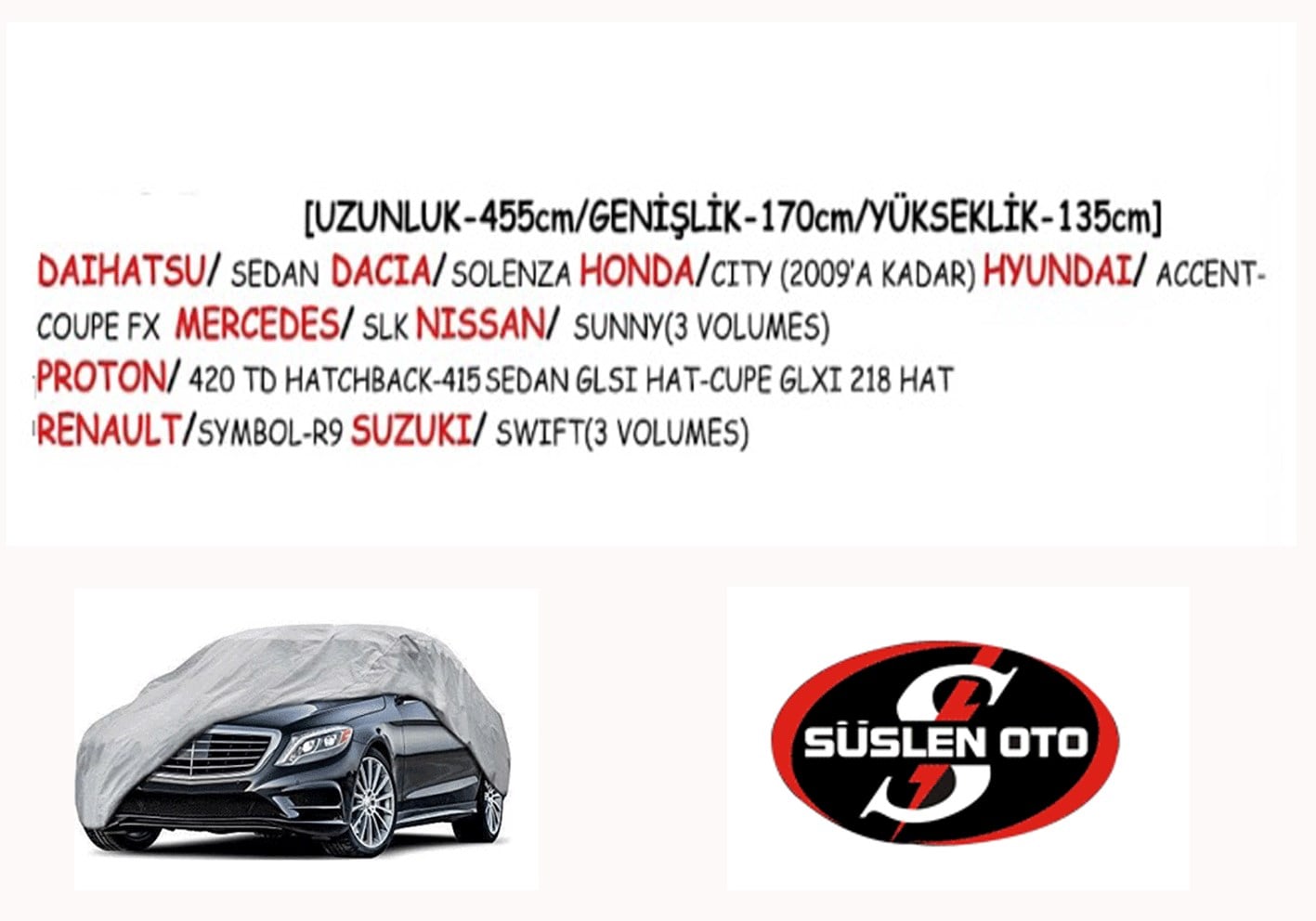 BRANDA ARABA SÜSLEN U-455CM G-170CM Y-135CM  SARB-5