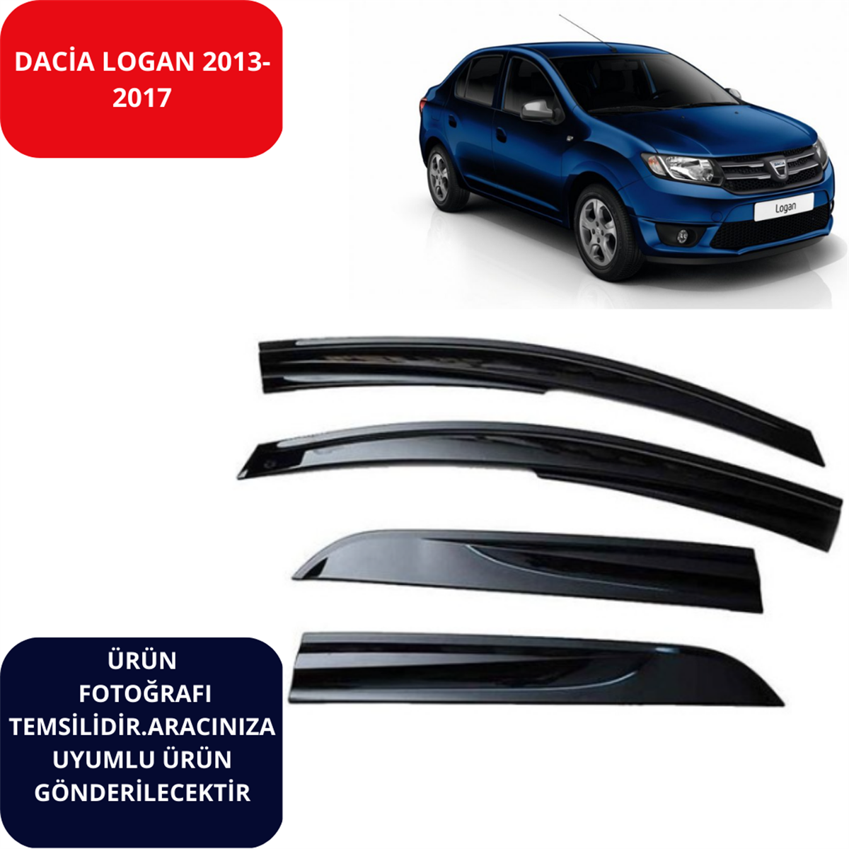 CAM RÜZGARLIĞI 4'LÜ DACİA LOGAN 2013-2017 SUNPLEX KOD:SP-S-26