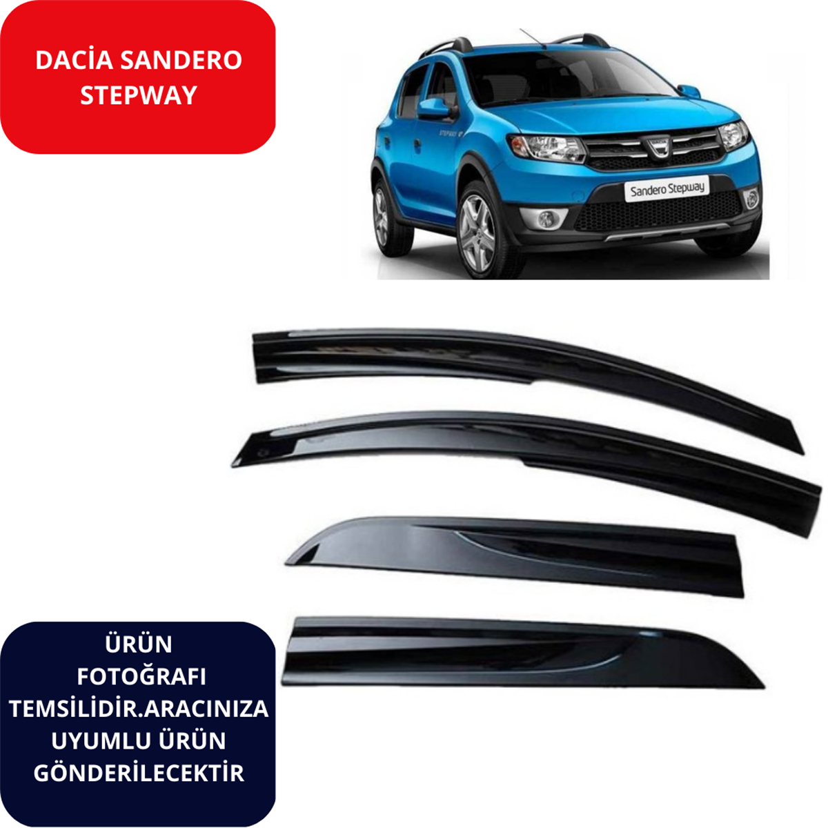 CAM RÜZGARLIĞI 4'LÜ DACİA SANDERO STEPWAY SUNPLEX KOD:SP-S-36