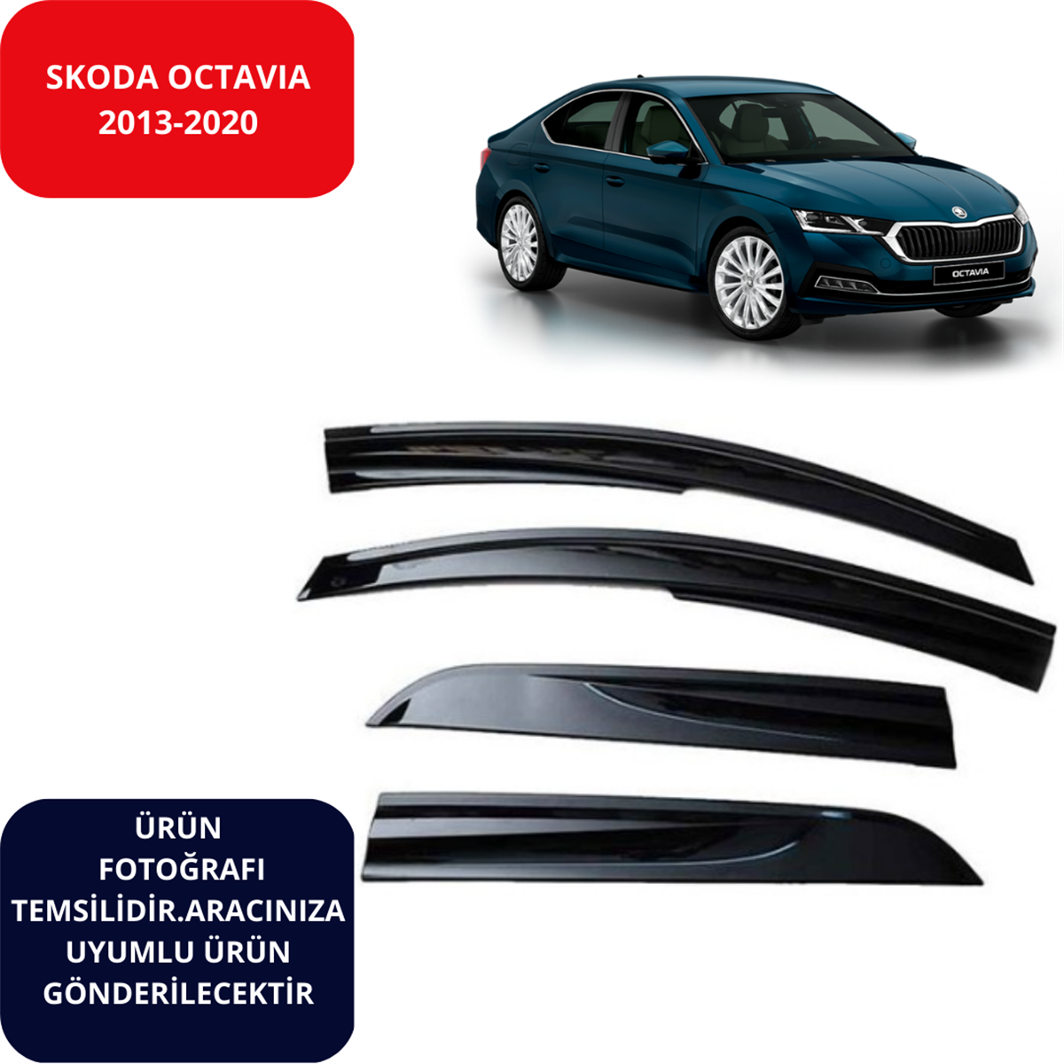 CAM RÜZGARLIĞI 4'LÜ SKODA OCTAVİA 2013-2020 MÜGEN TİPİ KOD:SP-S-115