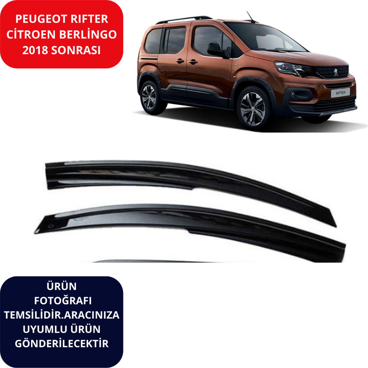 CAM RÜZGARLIK 2'Lİ PEUGEOT RİFTER CITROEN BERLİNGO 2018 SONRASI KOD:SP-S-114