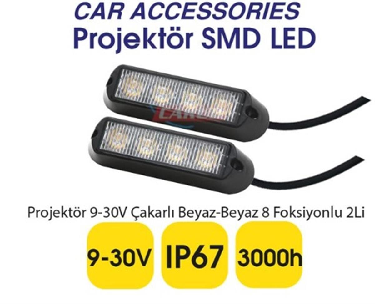 CARUB PROJEKTÖR 9-30 V ÇAKARLI BEYAZ FOKSIY 2 Lİ KOD: 3056355