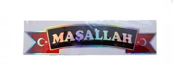 HOLOGRAM MAŞALLAH YAZI BÜYÜK BAYRAKLI 110X33 KOD:1246