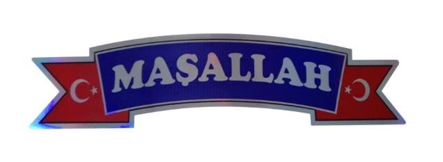 HOLOGRAM MAŞALLAH YAZI BÜYÜK BAYRAKLI 110X33 KOD:1246