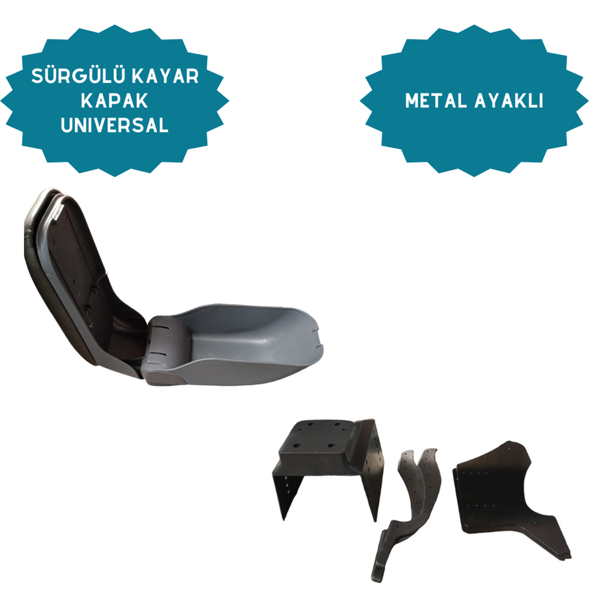 KOLÇAK SÜRGÜLÜ KAYAR KAPAK GENİŞ GRİ KOD:ITH-251G