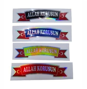MAŞALLAH-BESMELE-ALLAH KORUSUN HOLOGRAM YAZI 2,5X13 KOD:1227