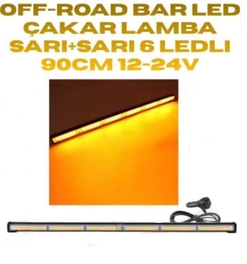 OFF-ROAD LAMBA ÇAKAR SARI SARI 90 CM 6 LEDLİ 12V-24V BX12003