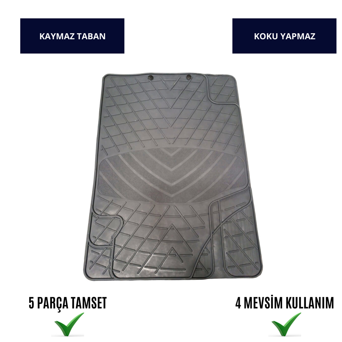 Paspas Mars Model Ekstra Kauçuk 5'li Set Siyah-Gri-Bej