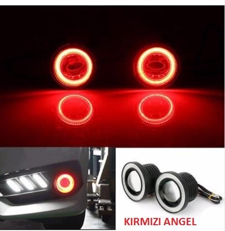 SİS LAMBASI MERCEK ANGEL 12V COB METAL 89MM KIRMIZI KOD:8559