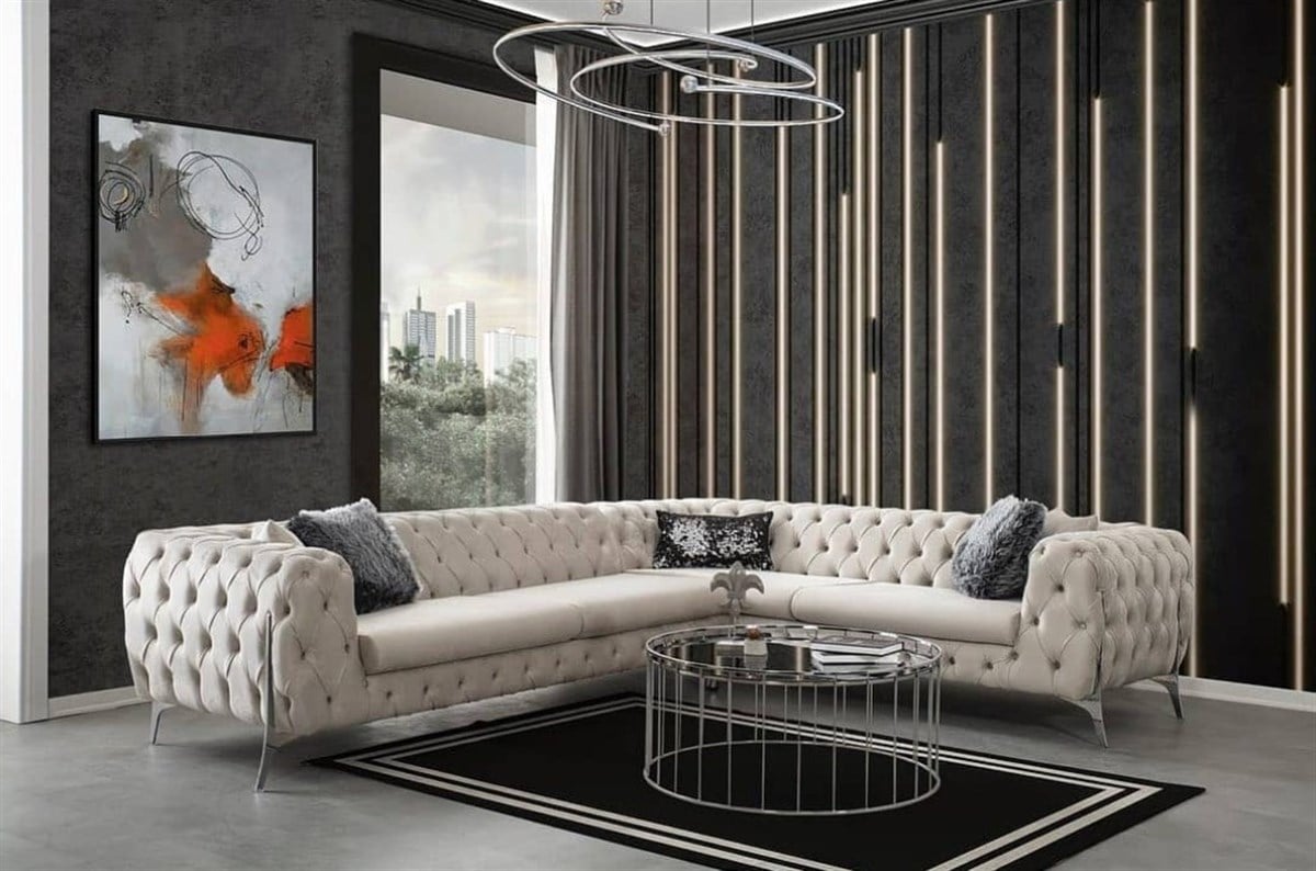 İbiza Köşe Koltuk Takımı 320x240cm (kırık beyaz) Sol Köşe
