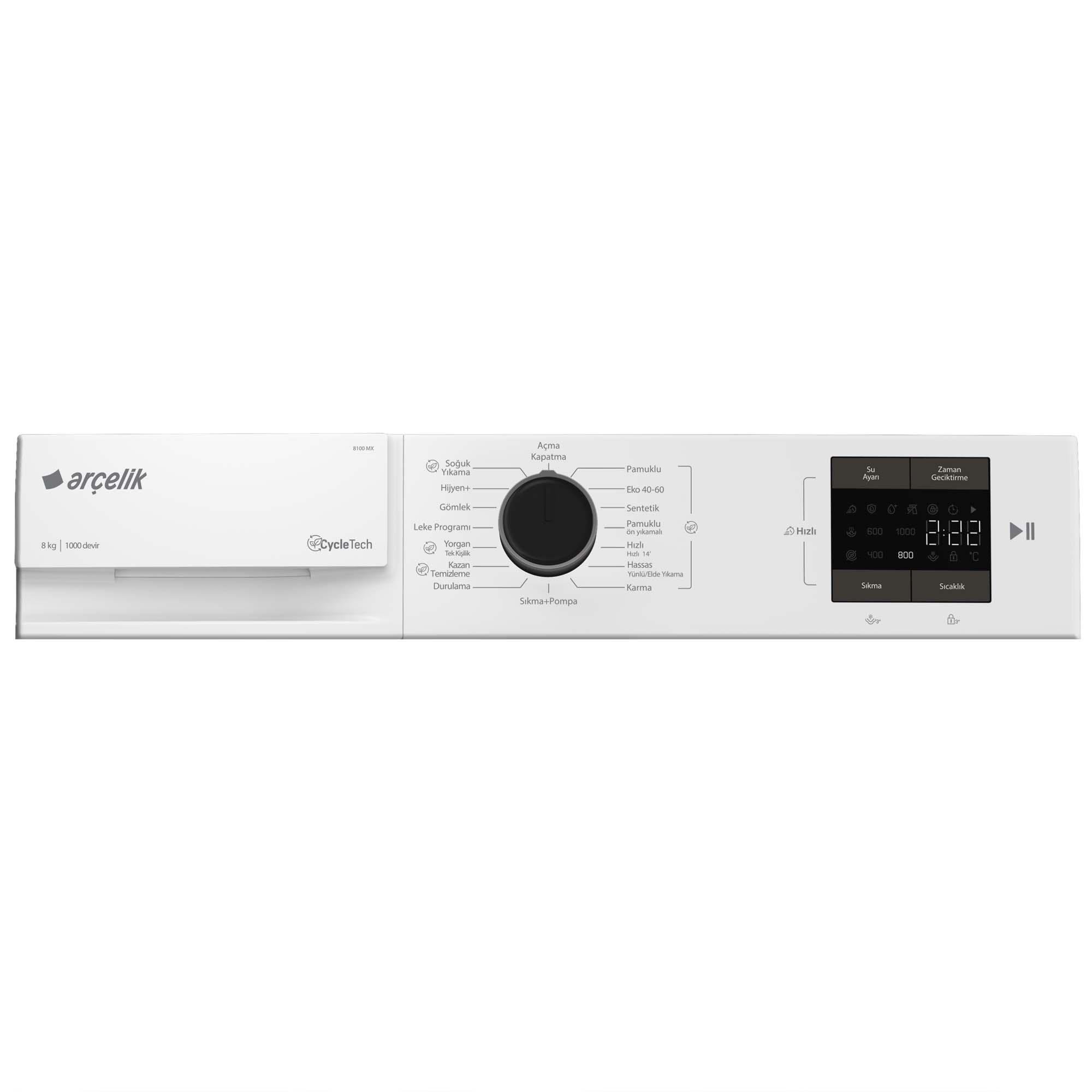 8100MX8100 MX 8 Kg Çamaşır Makinesi