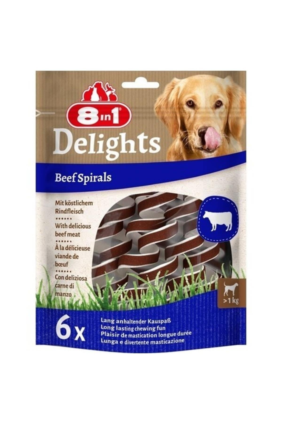 8 in 1 Smart Delights Beef Spirals Biftekli Burgu Köpek Ödülü 6lı - İkizler Yem Market8 in 1 Smart Delights Beef Spirals Biftekli Burgu Köpek Ödülü 6lı