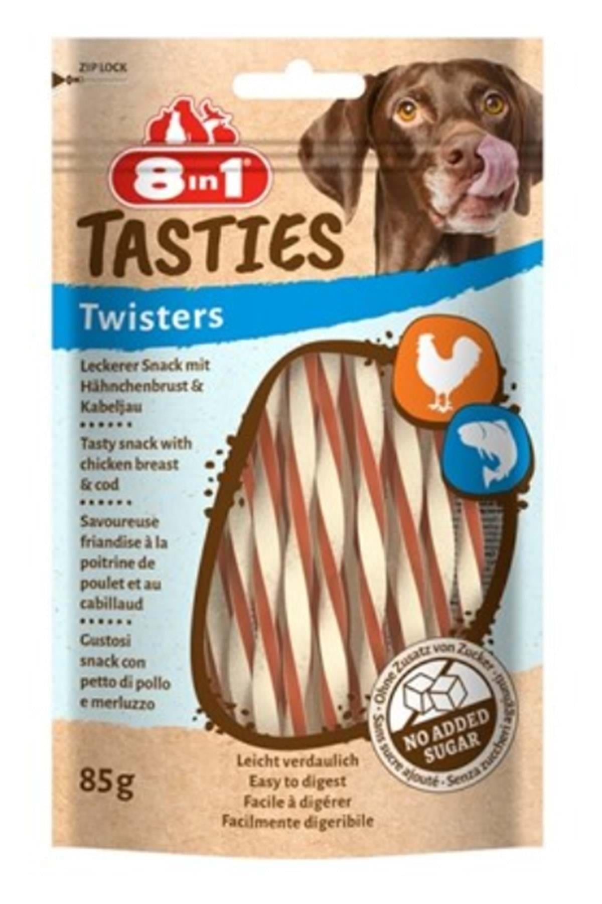 8in1 Tasties Twisters Tavuklu Balıklı Burgu Köpek Ödülü 85 Gr - İkizler Yem Market8in1 Tasties Twisters Tavuklu Balıklı Burgu Köpek Ödülü 85 Gr