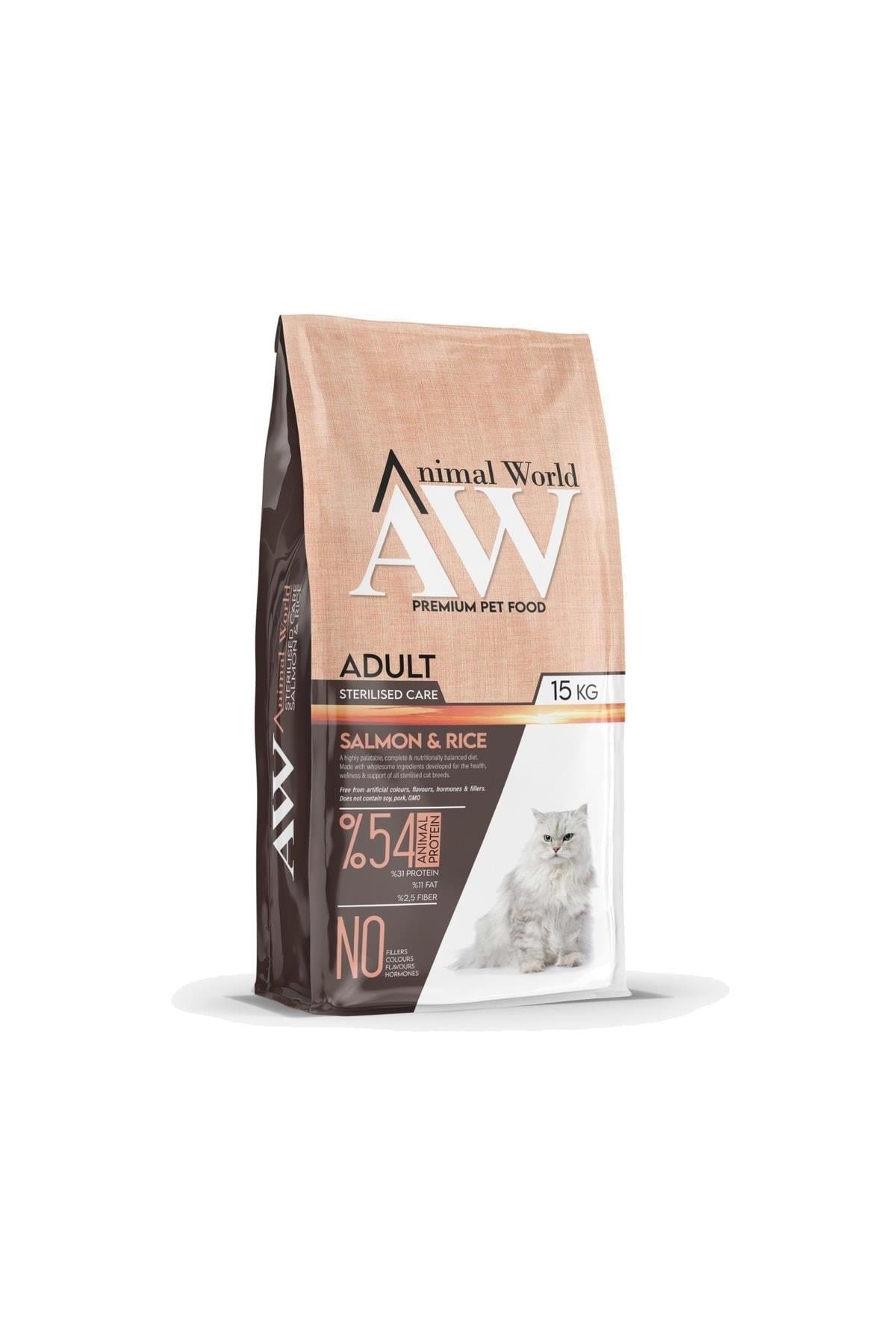 Animal World Sterilised Somonlu Kısırlaştırılmış Kedi Maması 15 Kg - İkizler Yem MarketAnimal World Sterilised Somonlu Kısırlaştırılmış Kedi Maması 15 Kg