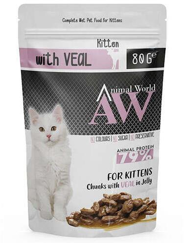 Animal World Yavru Kedi Konservesi Dana Etli 80 Gr - İkizler Yem MarketAnimal World Yavru Kedi Konservesi Dana Etli 80 Gr