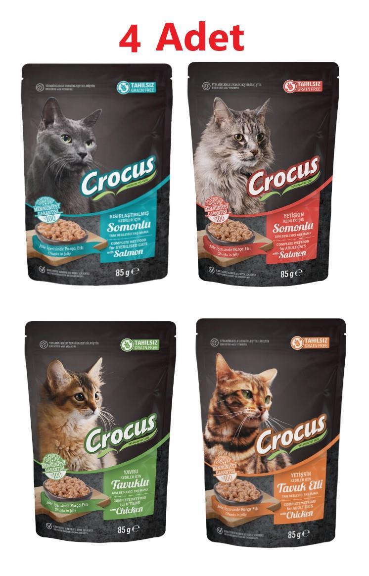Crocus Tahılsız Karışık Pouch 4 x 85 gr  - İkizler Yem MarketCrocus Tahılsız Karışık Pouch 4 x 85 gr 