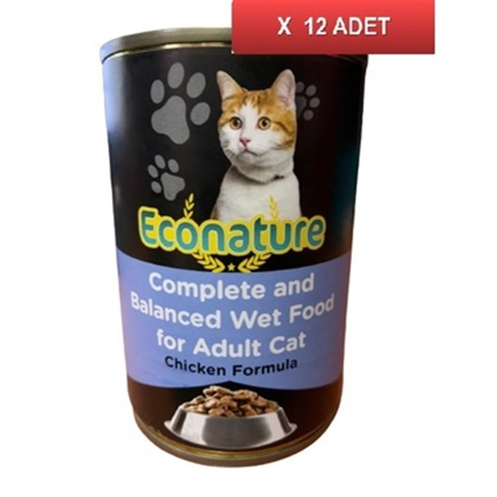 Econature Tavuk Etli Yetişkin Kedi Konservesi 12 x 400 G - İkizler Yem MarketEconature Tavuk Etli Yetişkin Kedi Konservesi 12 x 400 G