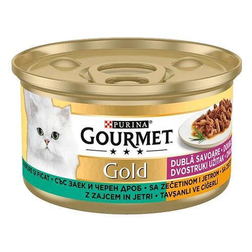 Gourmet Gold Parça Etli Çifte Lezzet Ciğer ve Tavşanlı Kedi Maması 24 Adet*85 Gr - İkizler Yem MarketGourmet Gold Parça Etli Çifte Lezzet Ciğer ve Tavşanlı Kedi Maması 24 Adet*85 Gr