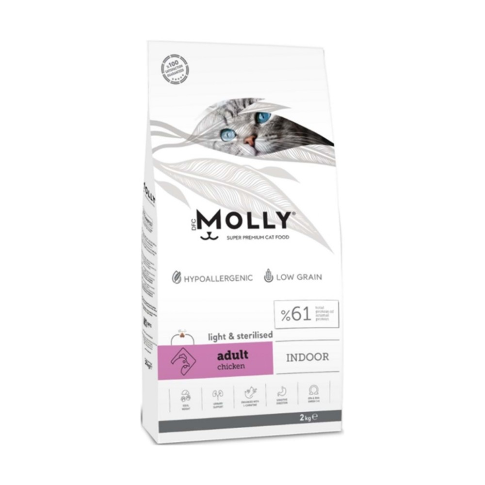 Molly Indoor Light Tavuklu Kısırlaştırılmış Kedi Maması 2 Kg - İkizler Yem MarketMolly Indoor Light Tavuklu Kısırlaştırılmış Kedi Maması 2 Kg