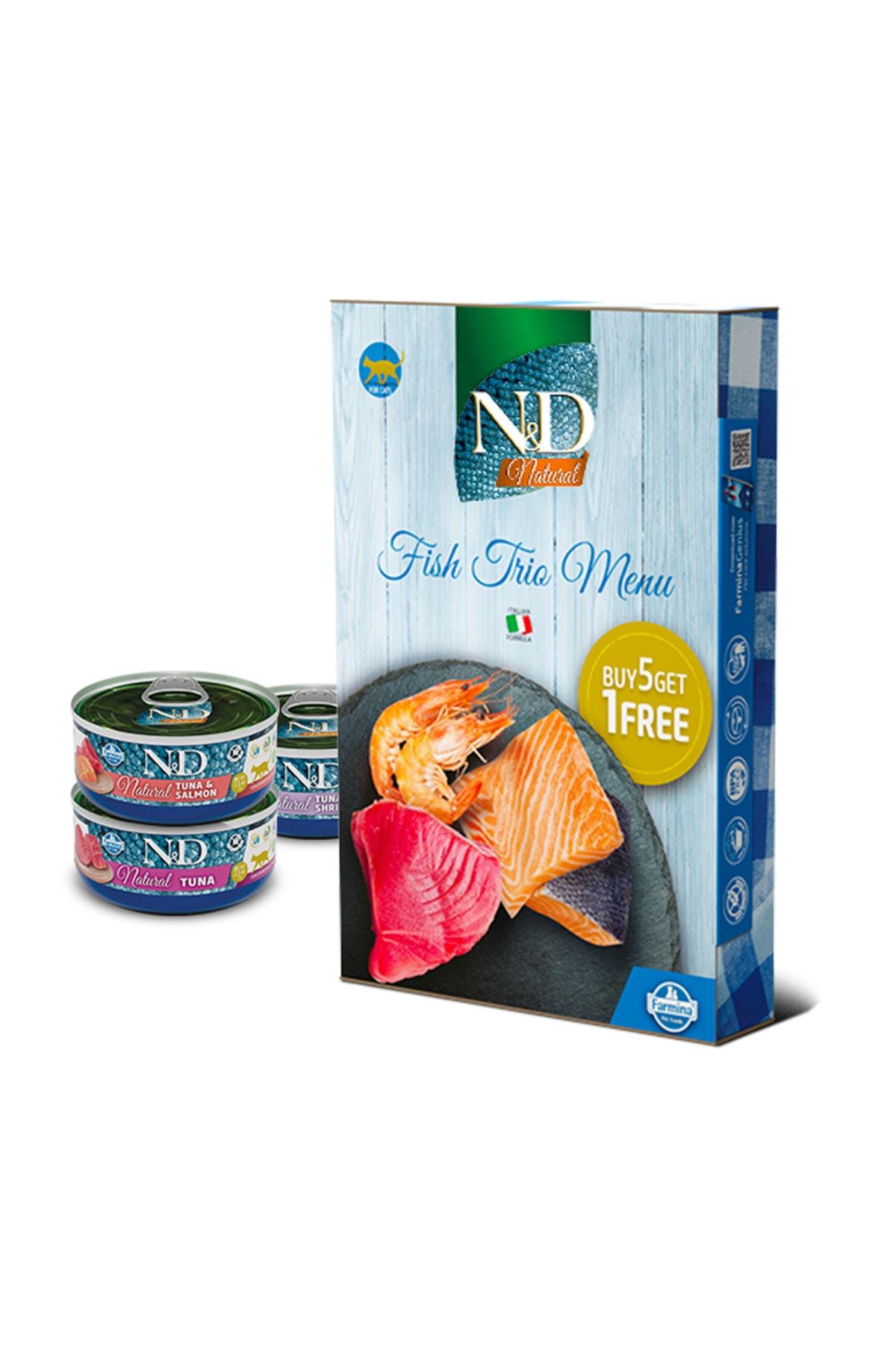 ND Balıklı Trio Menü Kedi Konserve Maması 6x70gr - İkizler Yem MarketND Balıklı Trio Menü Kedi Konserve Maması 6x70gr