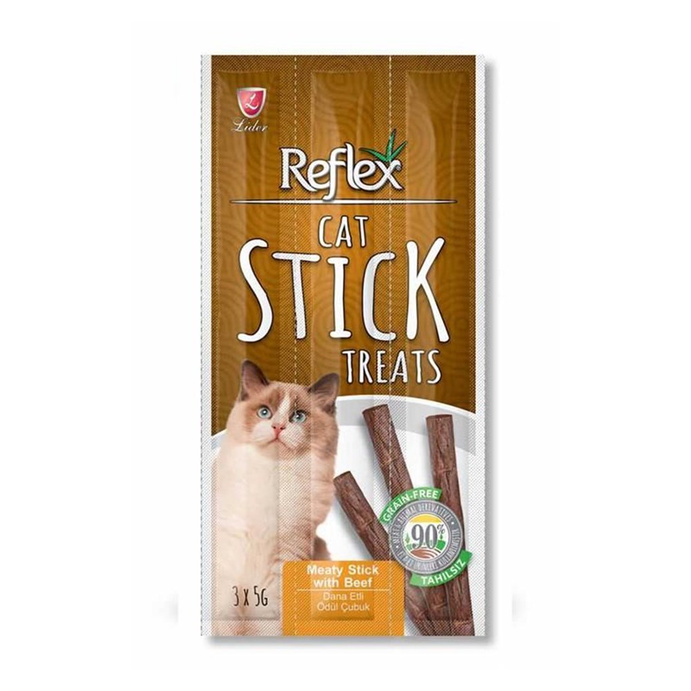 Reflex Cat Stick Biftekli Kedi Ödül Çubuğu 5 Gr 3'Lü - İkizler Yem MarketReflex Cat Stick Biftekli Kedi Ödül Çubuğu 5 Gr 3'Lü