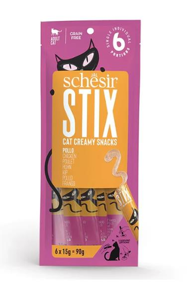 Schesir Cat Stix Tavuklu Krema Kedi Ödülü 6x15gr - İkizler Yem MarketSchesir Cat Stix Tavuklu Krema Kedi Ödülü 6x15gr