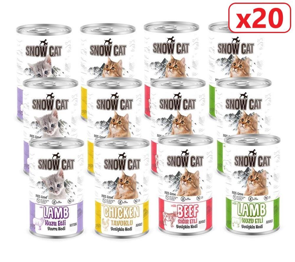 Snow Cat Karışık Kedi Konserve 400gr-20 Adet - İkizler Yem MarketSnow Cat Karışık Kedi Konserve 400gr-20 Adet