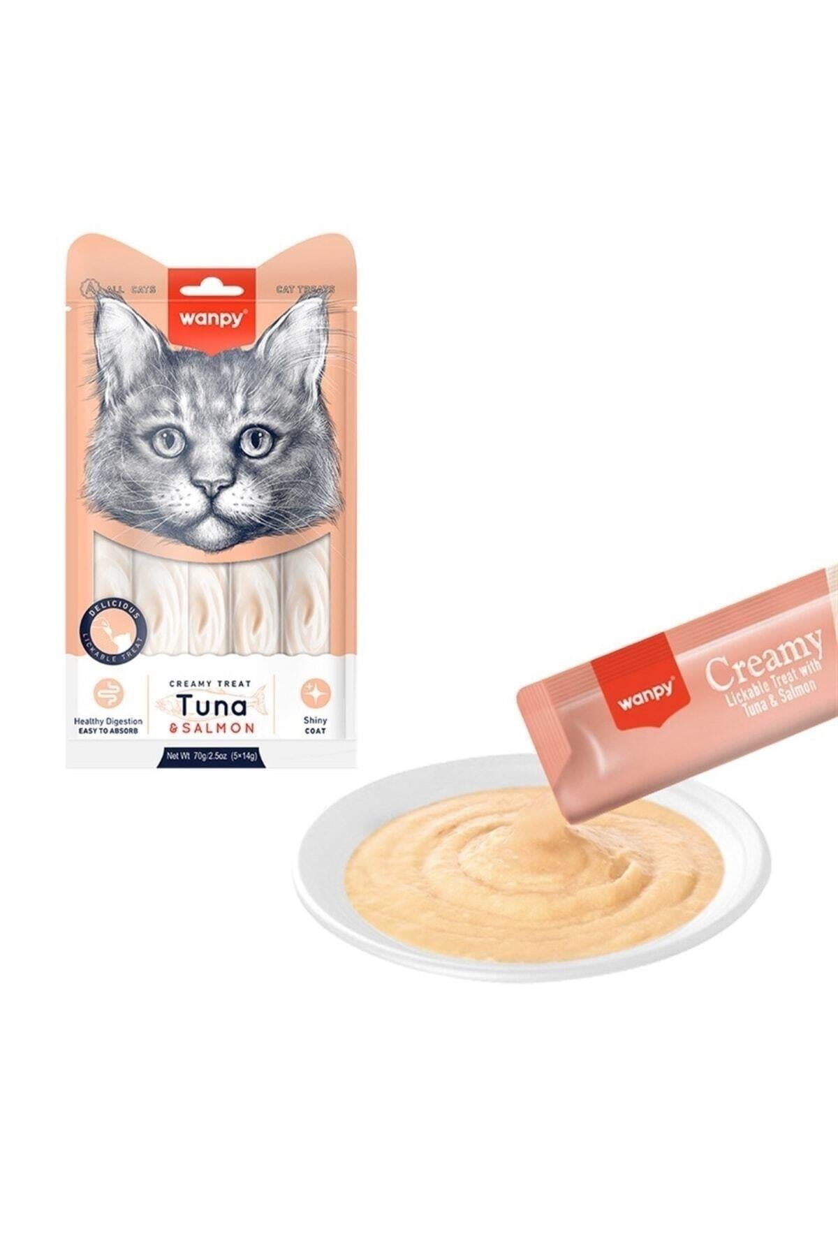 Wanpy Ton Balıklı ve Somonlu Sıvı Kedi Ödülü 5x14 gr - İkizler Yem MarketWanpy Ton Balıklı ve Somonlu Sıvı Kedi Ödülü 5x14 gr