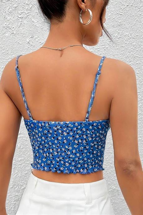 Bella Notte Saks Çiçek Bahçesi Askılı Crop B-5504