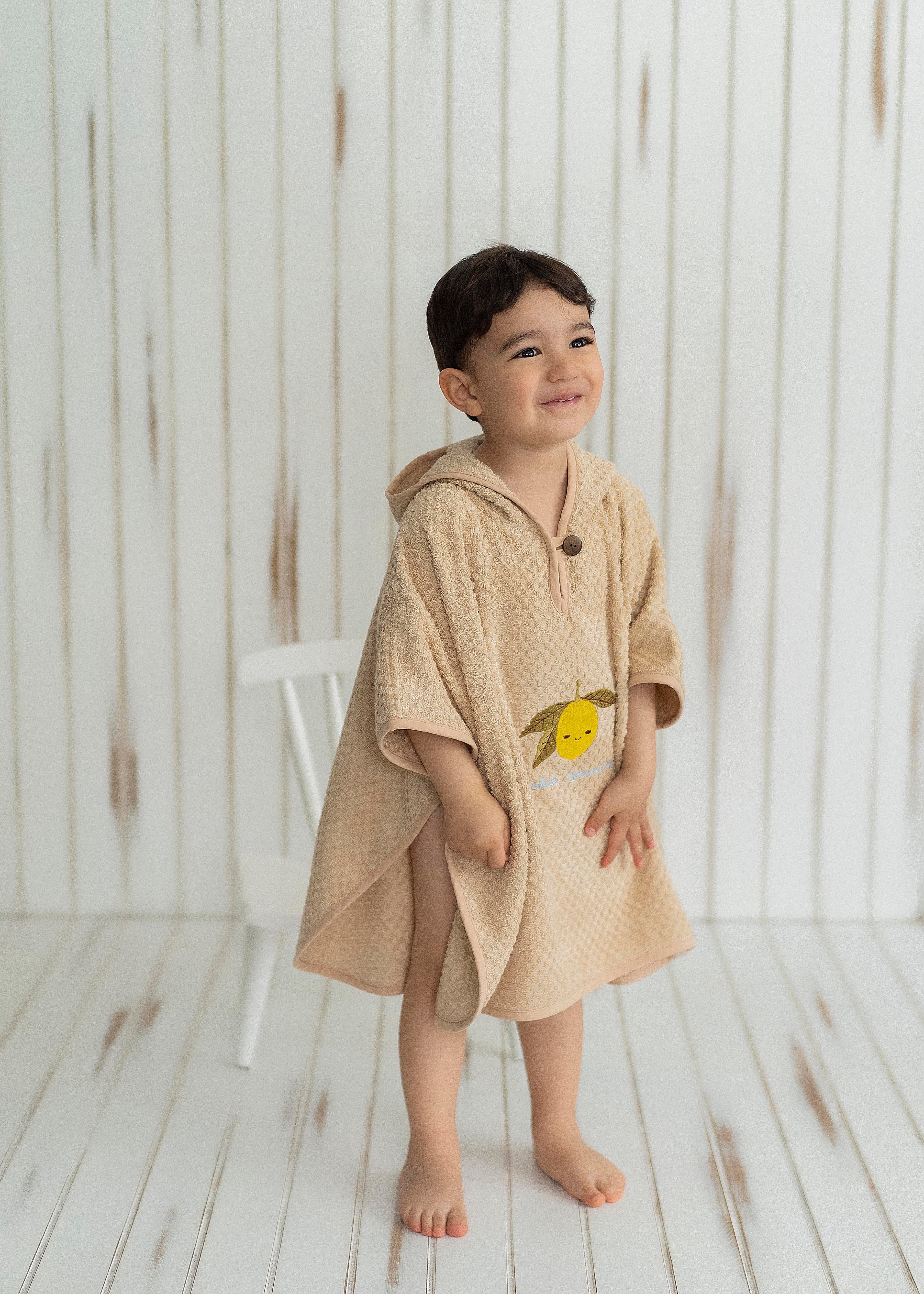 TİCİMAXPançoKirazkidsLEMON BAMBU PANÇO- KREMKİMPEKSTEKSTİL 