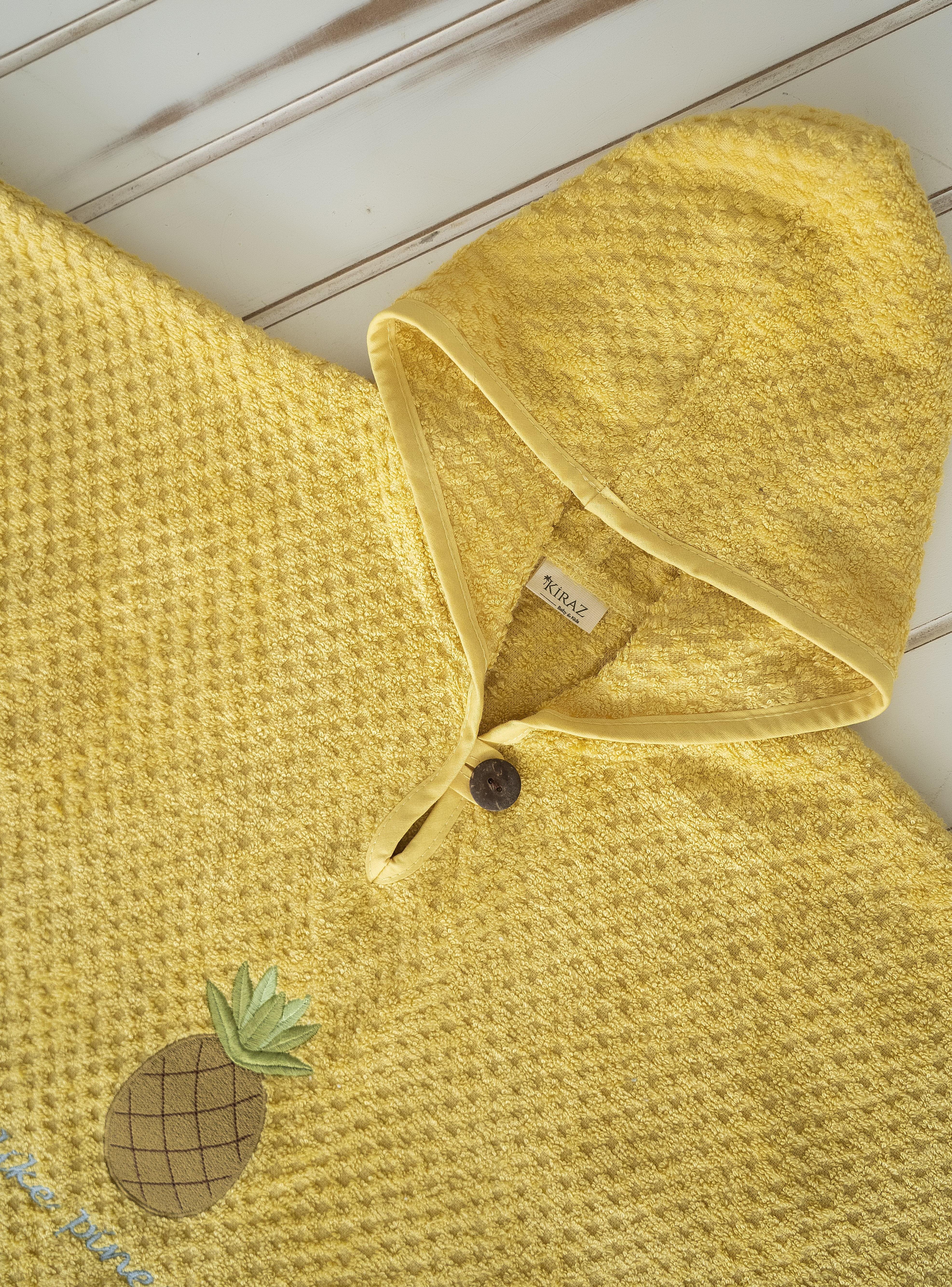 TİCİMAXPançoKirazkidsPINEAPPLE BAMBU PANÇO- SARIKİMPEKSTEKSTİL 
