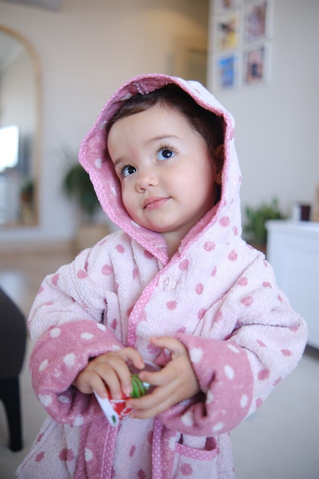ÇOCUK BORNOZBornozKİRAZKİDSPinky Minky pamuklu çocuk bornozKİMPEKS TEKSTİL