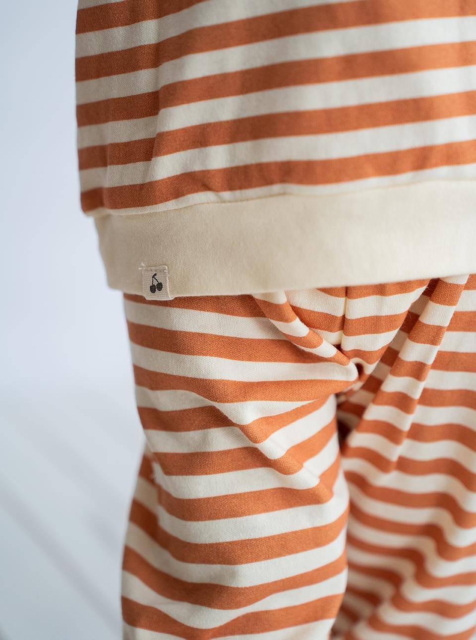 PİJAMA TAKIMIPijama TakımıKİRAZKİDSTuruncu Çizgi Desenli Pamuklu Pijama TakımıKİMPEKS TEKSTİL