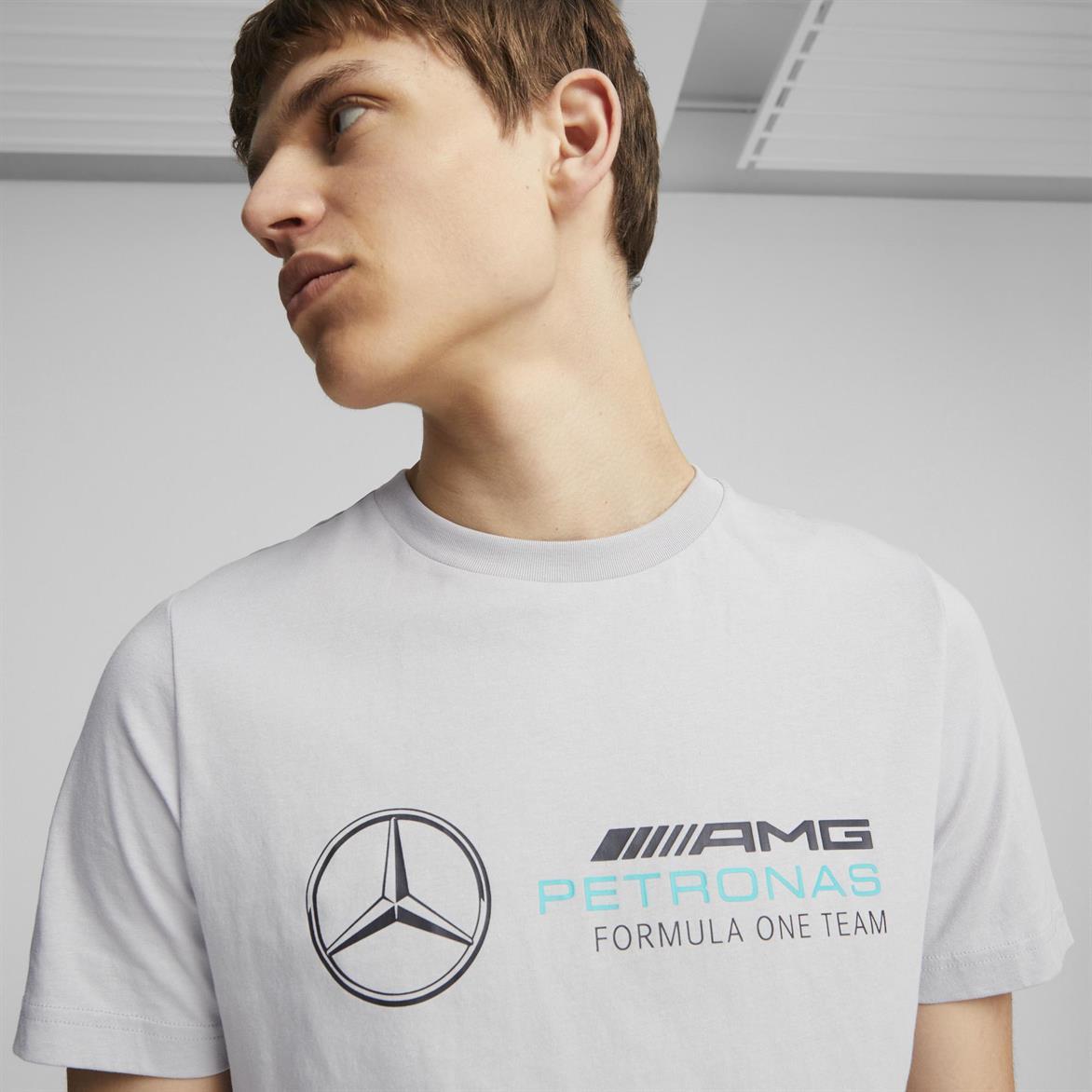 Puma MAPF1 ESS Logo Tee Mercedes Team Silver Erkek T-Shirt