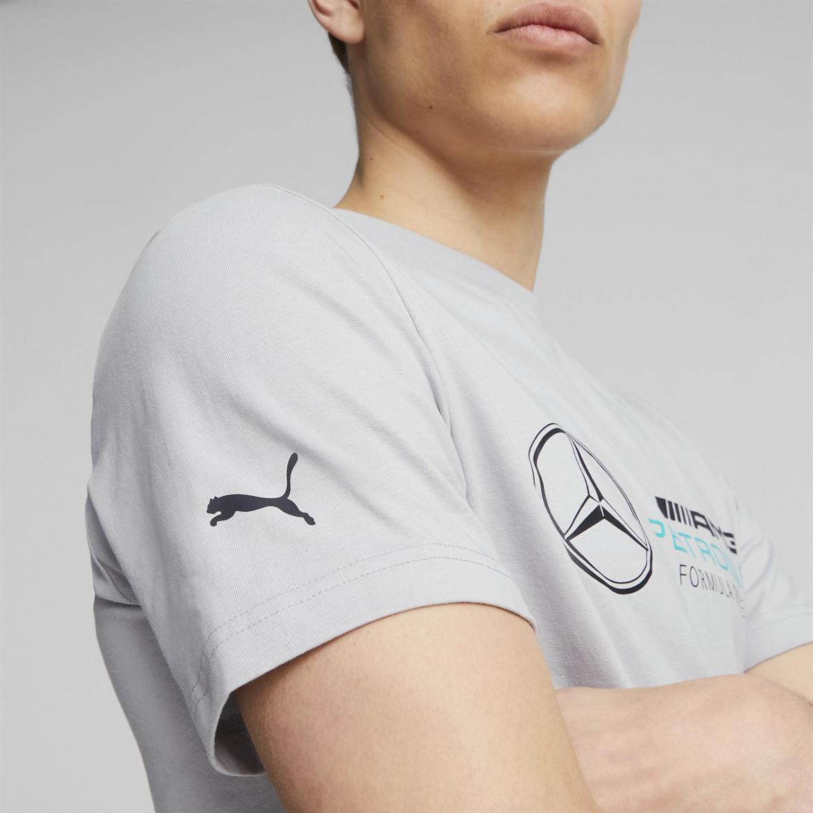 Puma MAPF1 ESS Logo Tee Mercedes Team Silver Erkek T-Shirt