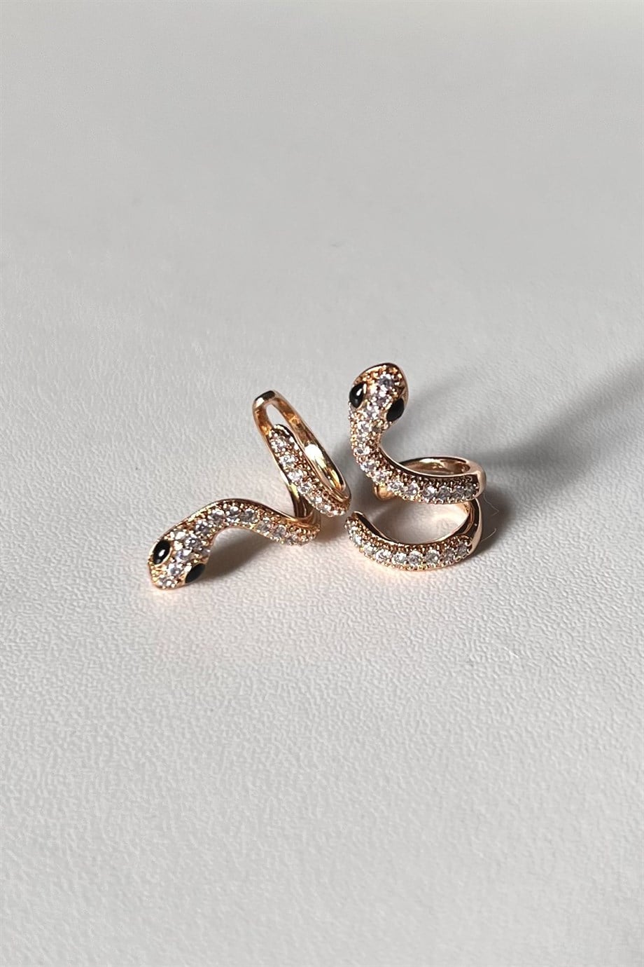  Taşlı Snake Earcuff Çifti | Çelik