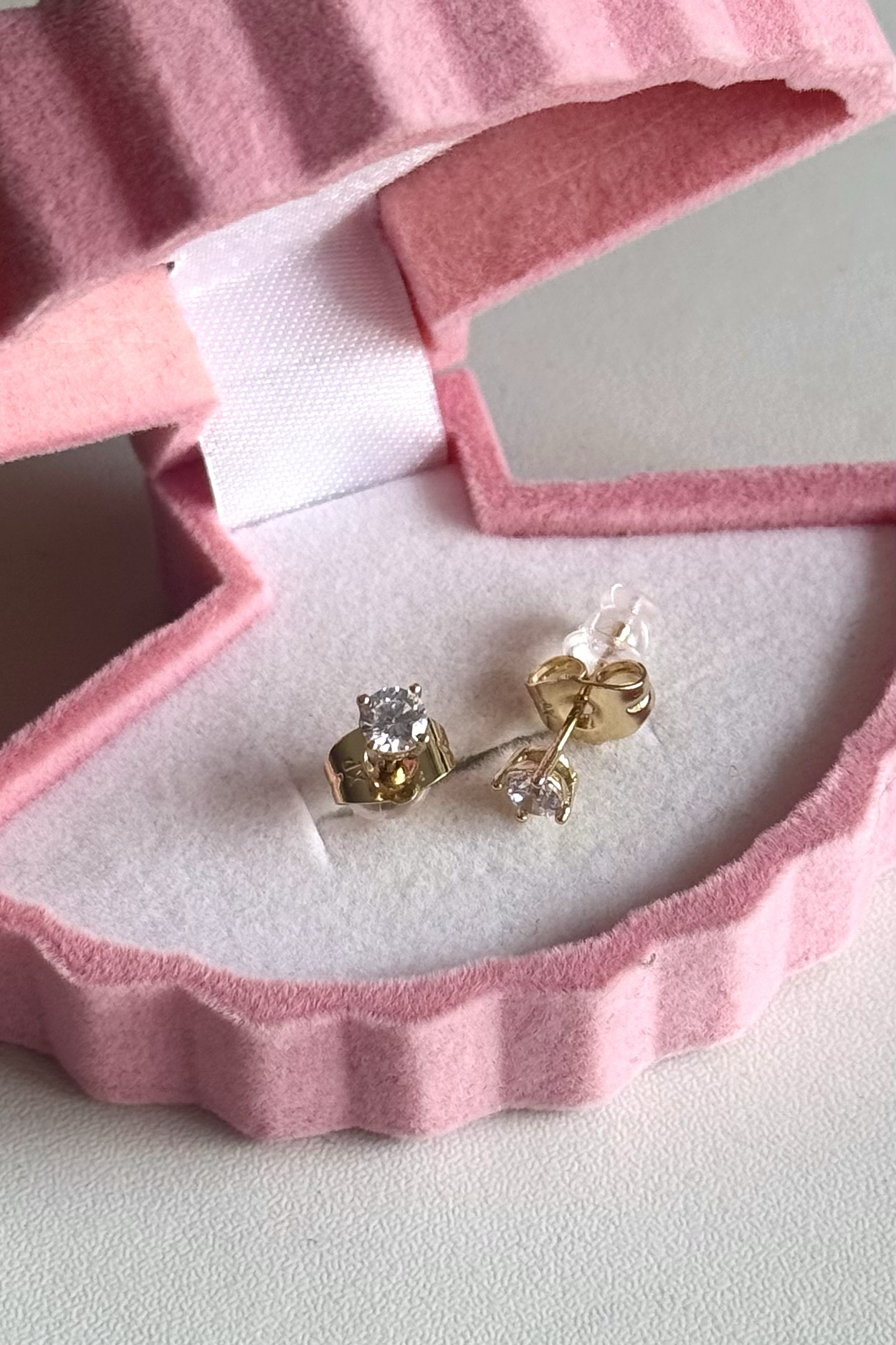 14K Tektaş Küpe Çifti 3 MM Çelik