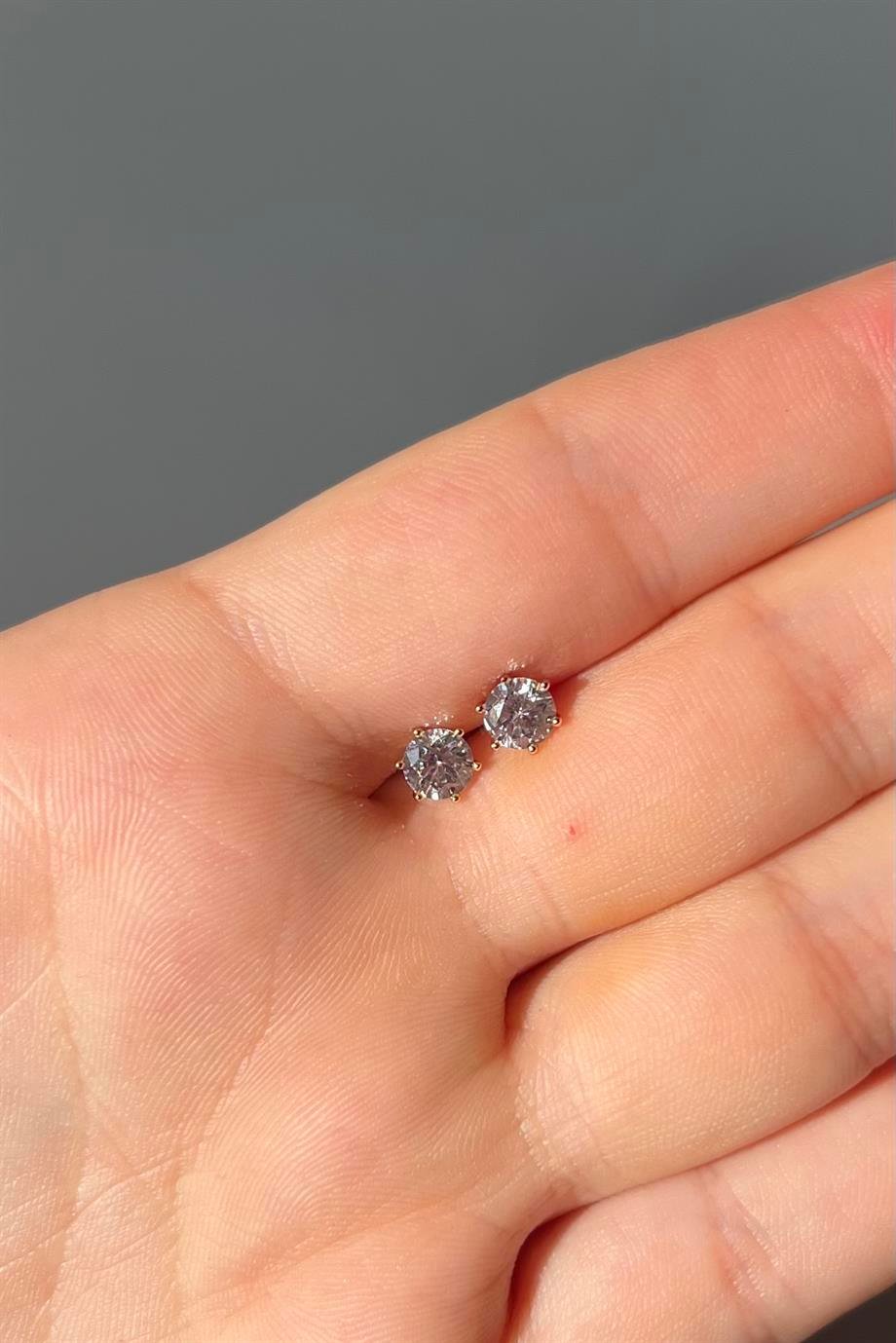 5 MM Tektaş Küpe Çifti | Çelik