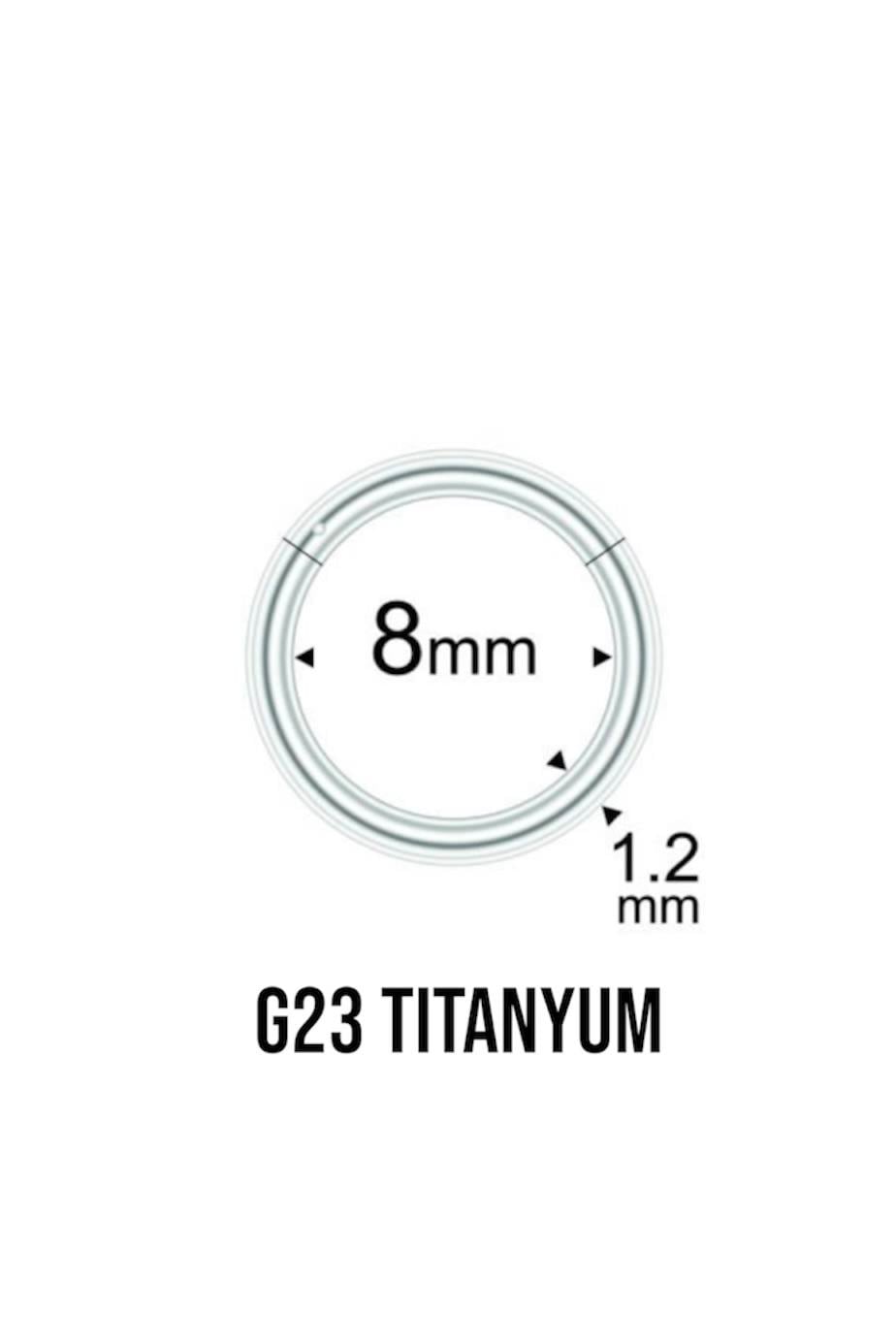 8 MM Menteşeli Kilit Halka Piercing G23 Titanyum