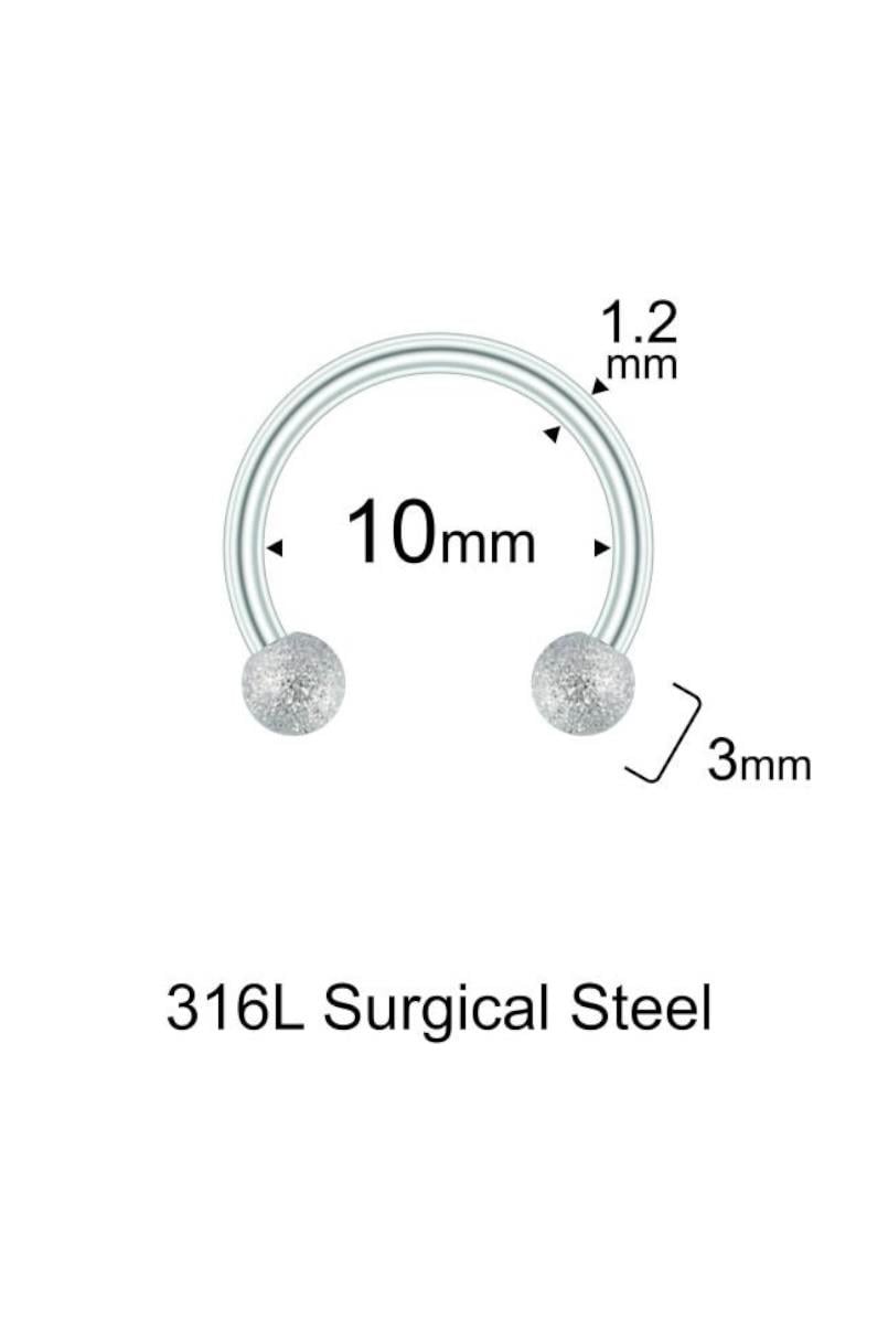 Cancanlı Top 10 mmx1.2mm Çelik Halka Piercing