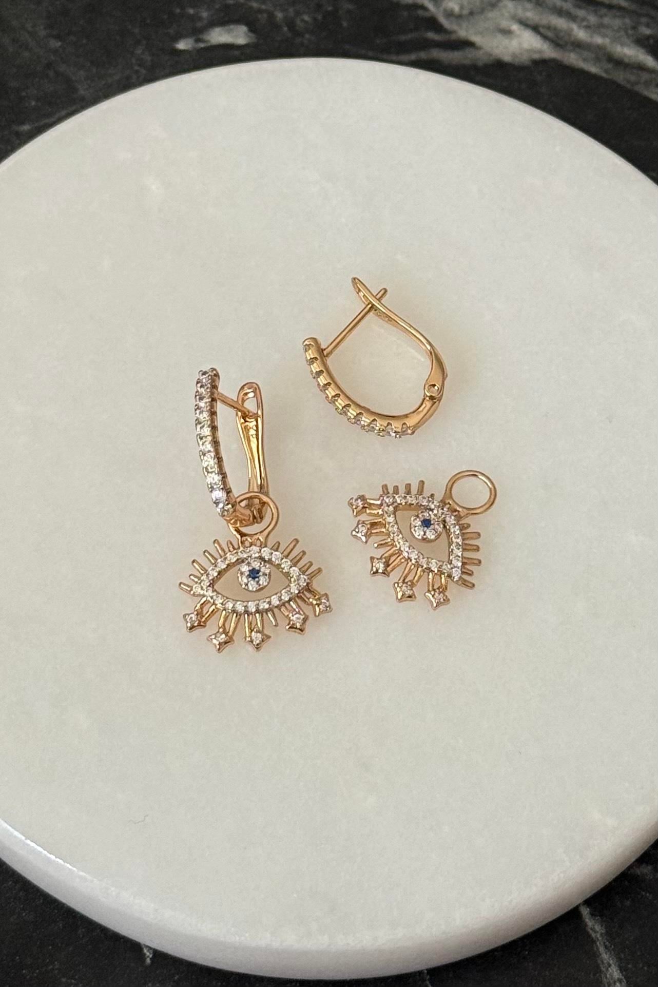 Göz Charm Çelik Küpe Çifti
