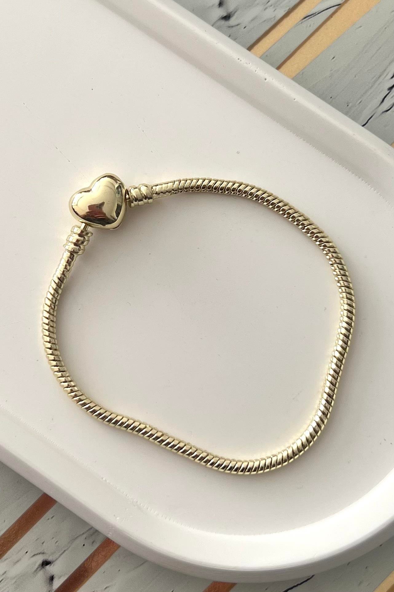 Kalp Charm Bileklik 14K Kaplama