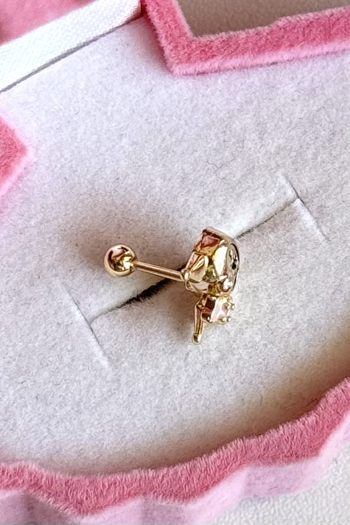 Kuromi Piercing / Tekli Küpe 316L Çelik