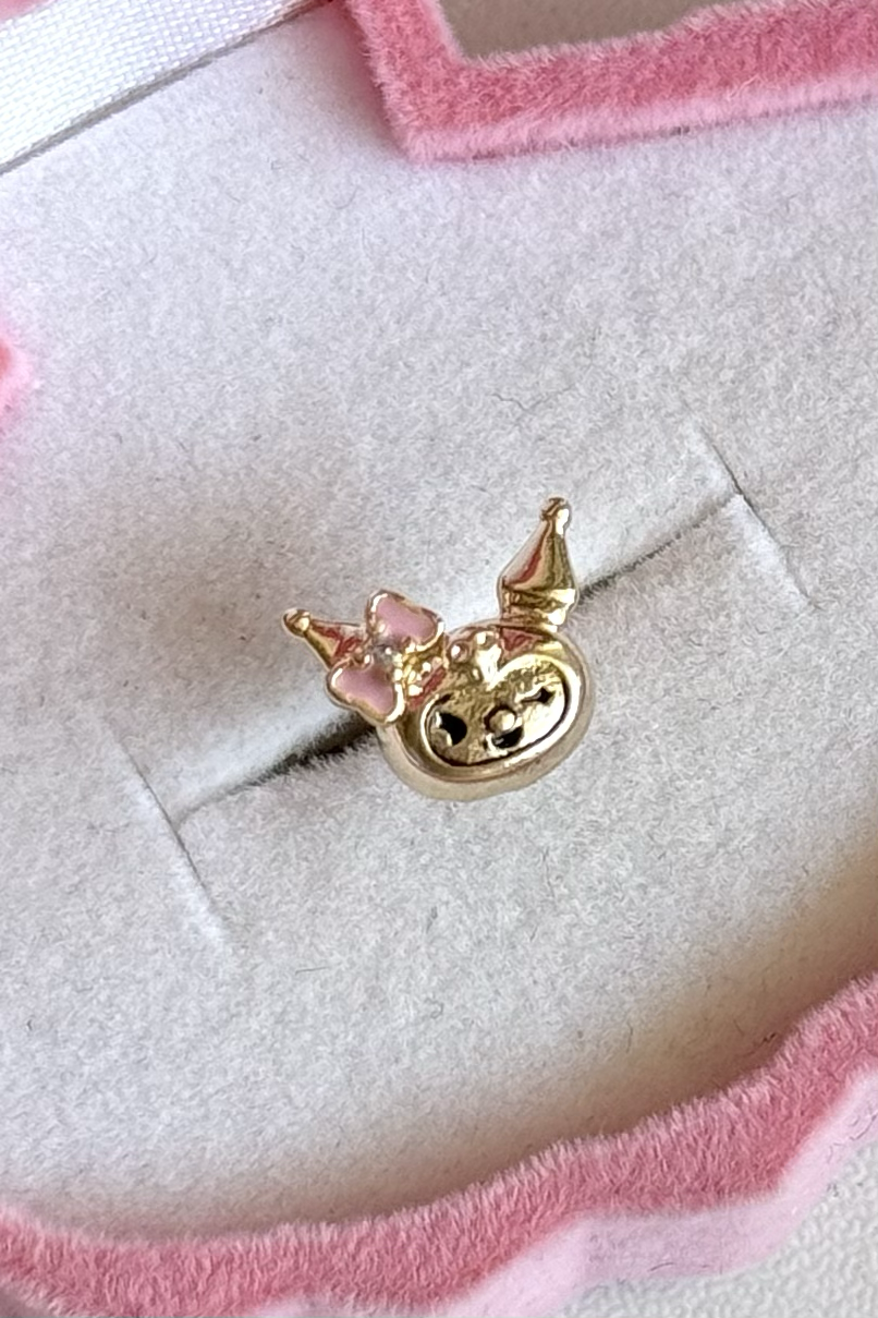 Kuromi Piercing / Tekli Küpe 316L Çelik